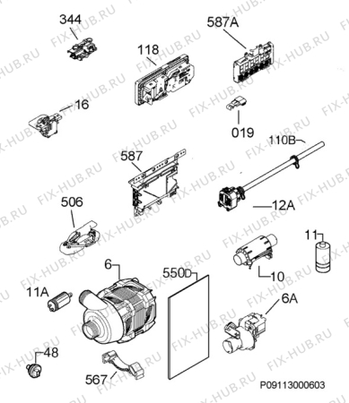 Схема №1 F99015VI0P с изображением Электропомпа для посудомоечной машины Aeg 3286041615