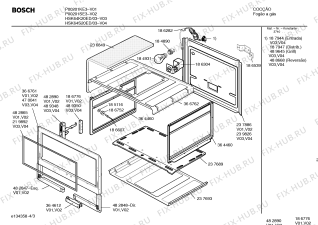 Схема №4 FG122K44SC с изображением Решетка для гриля для духового шкафа Bosch 00364595