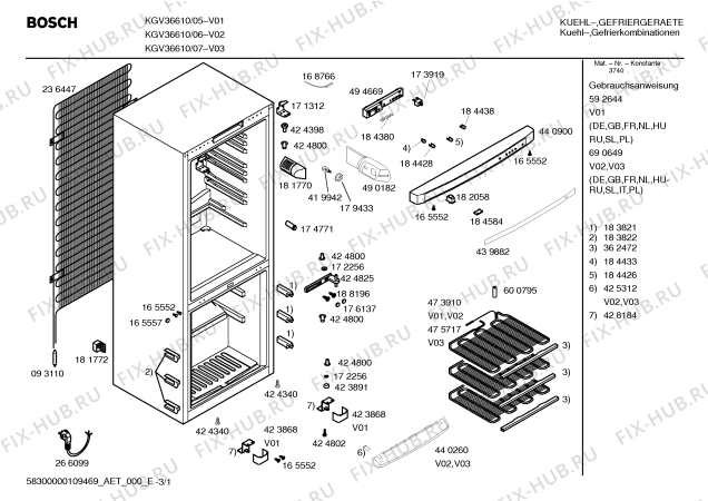 Схема №3 KGV36610 с изображением Дверь для холодильной камеры Bosch 00475080