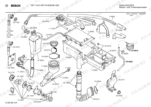 Схема №4 WFT5410JK WFT5410 с изображением Панель управления для стиралки Bosch 00280871