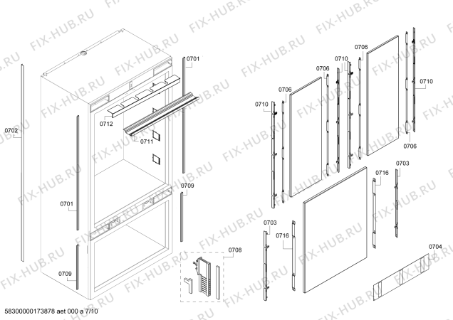 Схема №7 T36BB820SS Thermador с изображением Поднос для холодильной камеры Bosch 00770824