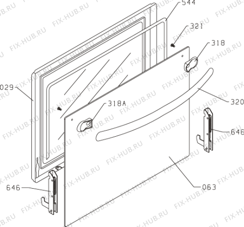 Схема №7 3CGX440B (187700, K51E1-N4ND) с изображением Кнопка (ручка регулировки) для электропечи Gorenje 188111