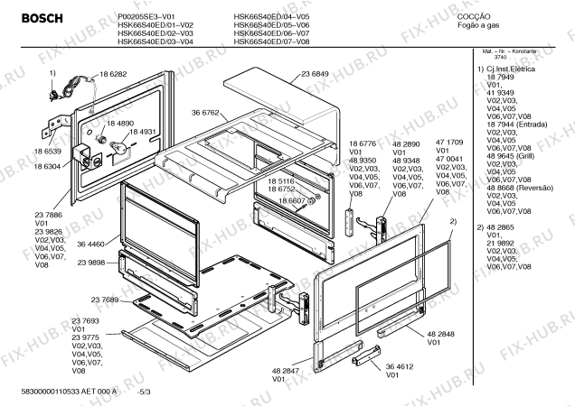Схема №4 P00205SE3 PREMIUM KLASSE PLUS с изображением Панель управления для плиты (духовки) Bosch 00218555