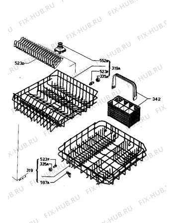 Взрыв-схема посудомоечной машины Zanussi IT6020 - Схема узла Baskets, tubes 061