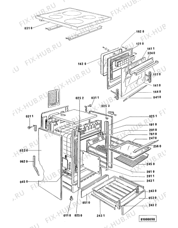 Схема №2 SLZK 2644 WS с изображением Панель для плиты (духовки) Whirlpool 481945358267