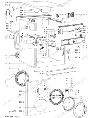 Схема №2 AWOD46057 (F091433) с изображением Инструкция по обслуживанию для стиралки Indesit C00366031