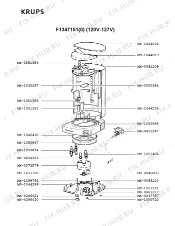 Схема №2 F1347151(0) с изображением Криостат для электрокофемашины Krups MS-0072579