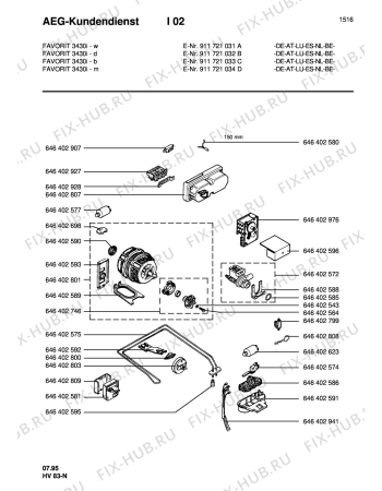 Схема №1 FAV3430IM с изображением Блок управления для посудомойки Aeg 8996464029280