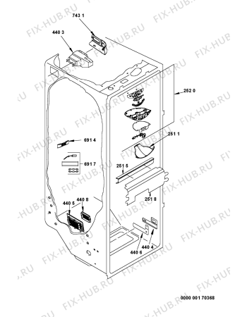 Взрыв-схема холодильника Whirlpool CFS810W (F092169) - Схема узла