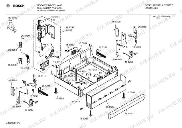 Взрыв-схема посудомоечной машины Bosch SGS4912EU - Схема узла 05