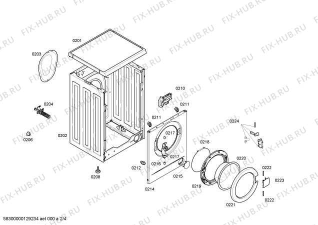 Взрыв-схема стиральной машины Profilo CM1001KTR - Схема узла 02