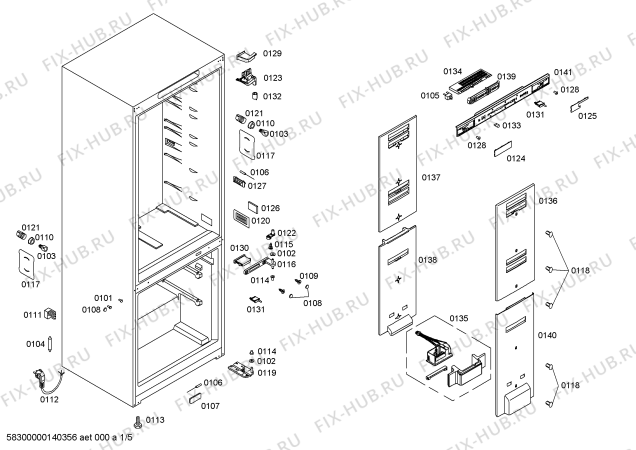 Схема №2 RB272350 с изображением Петля двери для холодильника Bosch 00648475