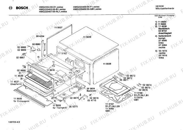 Взрыв-схема микроволновой печи Bosch HMG220469 - Схема узла 02