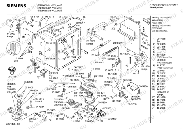 Взрыв-схема посудомоечной машины Siemens SN28656 - Схема узла 02