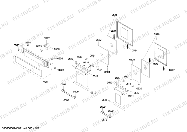 Схема №5 HQ745B56Z с изображением Противень для электропечи Siemens 00678522