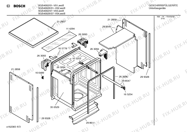 Взрыв-схема посудомоечной машины Bosch SGS4002II - Схема узла 03