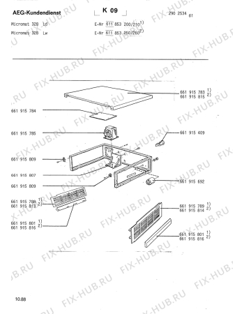 Взрыв-схема микроволновой печи Aeg MICROMAT 328 L D - Схема узла Section1