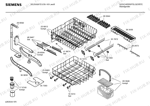 Взрыв-схема посудомоечной машины Siemens SE25A267EU - Схема узла 06