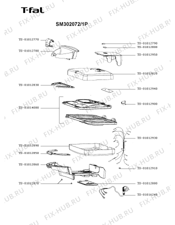 Схема №1 SM300082/1P с изображением Электропитание для вафельницы (бутербродницы) Tefal TS-01012930