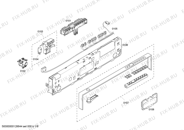 Схема №5 SL85A705UC с изображением Кабель для посудомойки Bosch 00643267