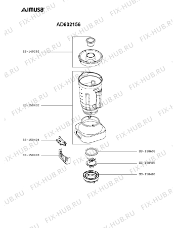 Схема №1 AD602156 с изображением Корпусная деталь для электромиксера Moulinex SS-150400