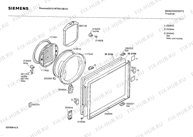 Схема №4 WT2852B с изображением Переключатель для сушилки Siemens 00056141