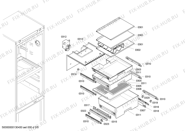 Схема №4 KG39FP71 с изображением Дверь для холодильной камеры Siemens 00247455