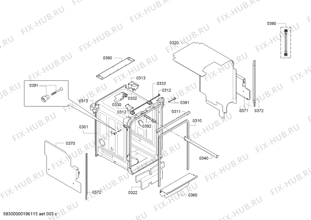 Взрыв-схема посудомоечной машины Siemens SR556S00PE - Схема узла 03