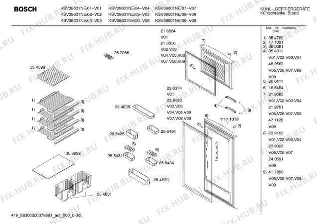 Схема №2 KSU40621 с изображением Конденсатор для холодильника Siemens 00236448