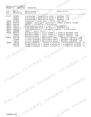 Схема №8 GM286760 с изображением Передняя панель для электропосудомоечной машины Bosch 00294046