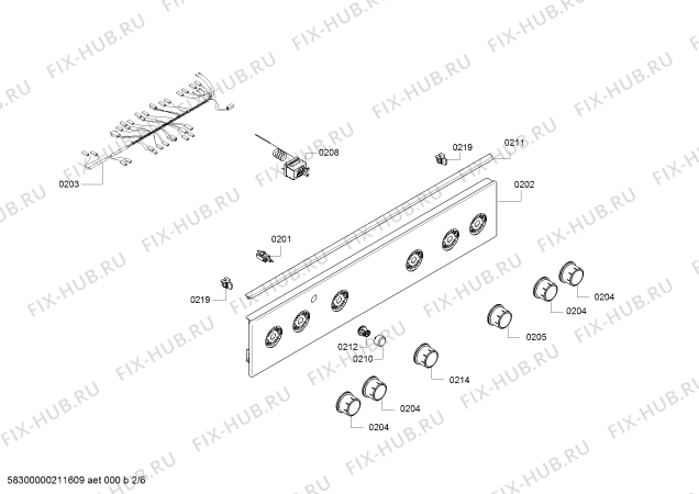 Схема №5 PAC003D20 с изображением Панель управления для электропечи Bosch 11025591