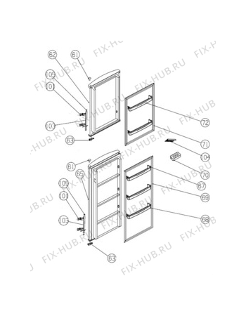 Взрыв-схема холодильника Electrolux EJF3350AOW - Схема узла Door 003