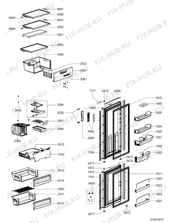 Схема №1 VS 601 IX с изображением Рамка для холодильника Whirlpool 481245088514