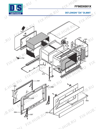 Схема №2 DE90MPS с изображением Панель для духового шкафа DELONGHI FP1104