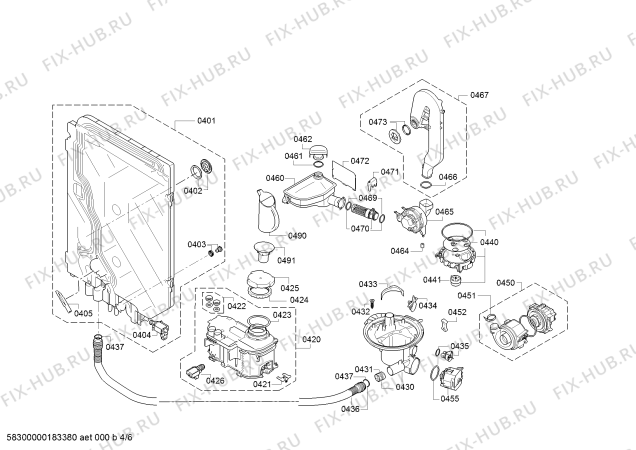 Схема №4 SMI63M65EU SuperSilence с изображением Силовой модуль запрограммированный для посудомоечной машины Bosch 12003862
