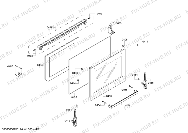 Взрыв-схема плиты (духовки) Bosch HCL422127S - Схема узла 04