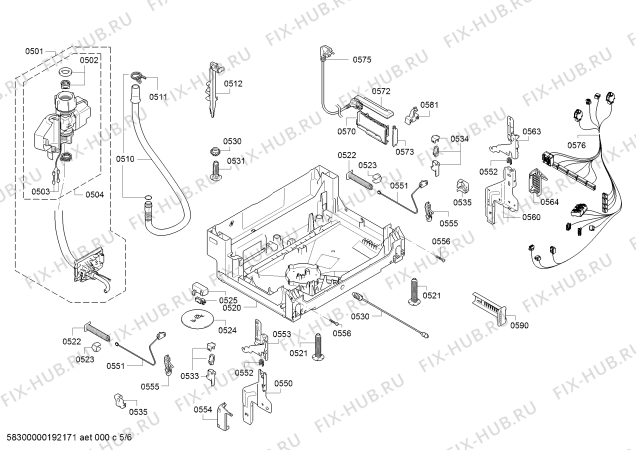 Схема №4 SMV98M10NL с изображением Силовой модуль запрограммированный для посудомойки Bosch 12010734