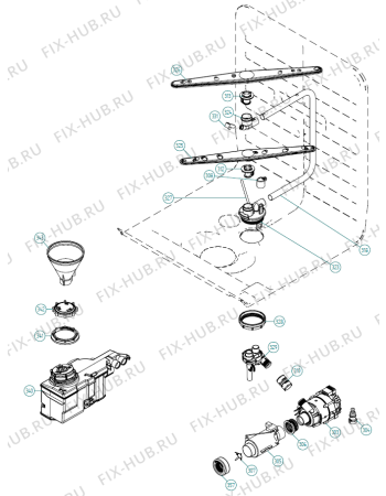 Взрыв-схема посудомоечной машины Asko D5132 XL FS CE   -White FS Soft (338849, DW70.5) - Схема узла 03
