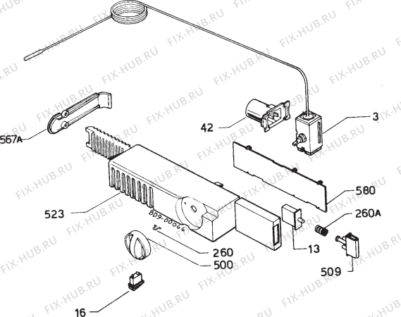 Взрыв-схема холодильника Zanussi ZF62/21FF - Схема узла Refrigerator electrical equipment