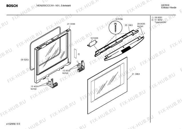 Схема №3 HEN256CCC с изображением Инструкция по эксплуатации для плиты (духовки) Bosch 00522850