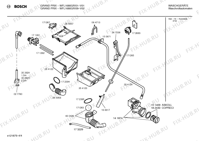 Схема №4 WFL1680GR Grand Prix с изображением Панель управления для стиральной машины Bosch 00361354