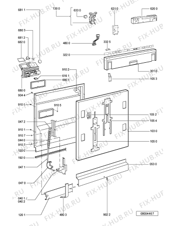 Схема №2 ADG 9836/1 с изображением Обшивка для посудомоечной машины Whirlpool 480140101329