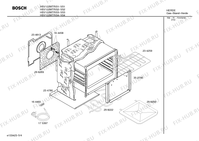 Схема №3 HSV122MTR с изображением Панель управления для плиты (духовки) Bosch 00358199
