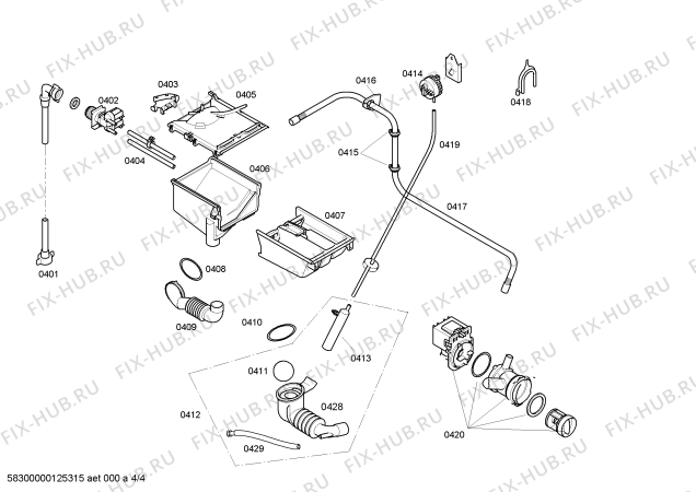 Взрыв-схема стиральной машины Bosch WAE20162GR - Схема узла 04