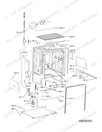 Схема №3 ADL 351 IP с изображением Обшивка для электропосудомоечной машины Whirlpool 481010622650
