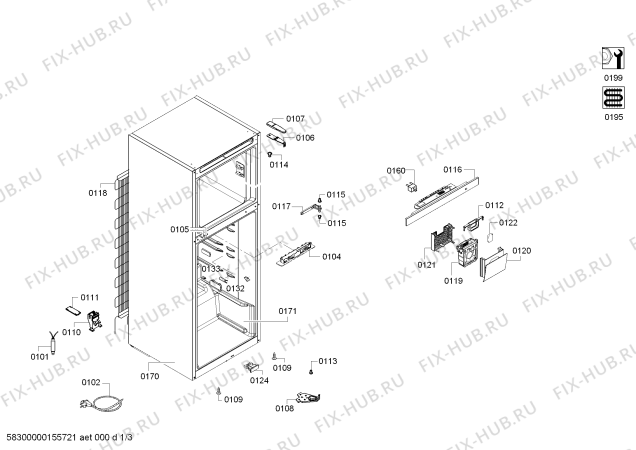 Схема №2 KD29VVL30 с изображением Модуль управления, запрограммированный для холодильной камеры Siemens 00659240