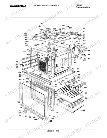 Взрыв-схема плиты (духовки) Gaggenau EB840140D - Схема узла 06