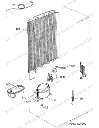 Взрыв-схема холодильника Aeg Electrolux SKS71200F0 - Схема узла Cooling system 017