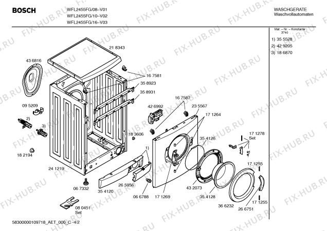 Схема №4 WFL2455FG Maxx WFL2455 с изображением Панель управления для стиралки Bosch 00444883