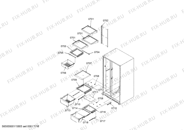 Схема №14 RS495310 с изображением Рефлектор для холодильника Bosch 00499836
